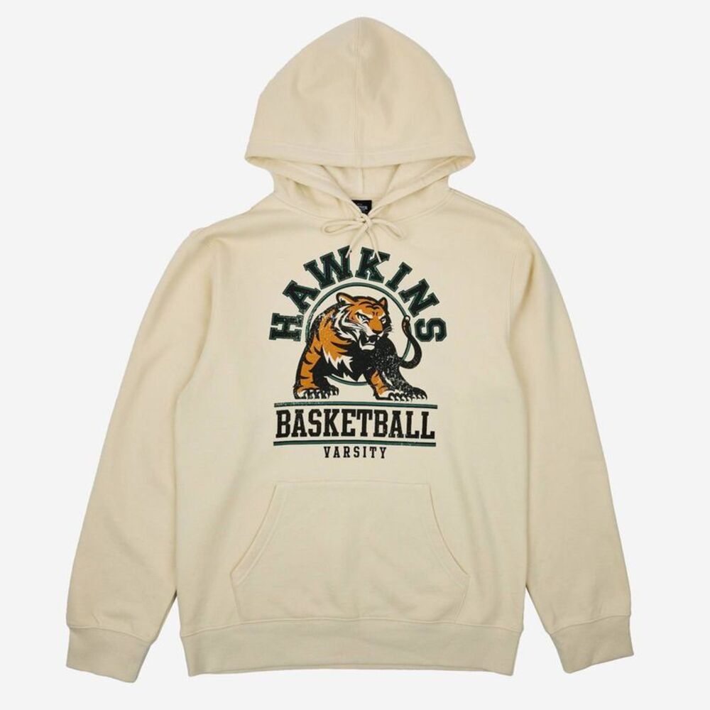 Men's Stranger Things Hawkins Tigers Pullover Sweatshirt - Off-White XXL